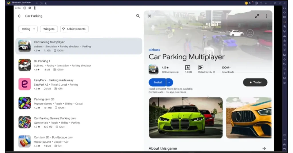 Car Parking Multiplayer game in playstore